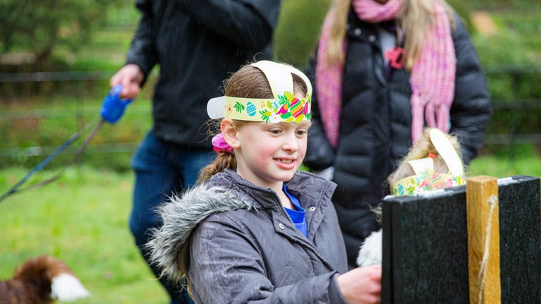 Visitors on the Easter trail at Quarry Bank